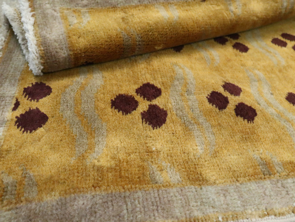 Vintage Turkish Art Deco Throw Rug, No.15326 - Galerie Shabab
