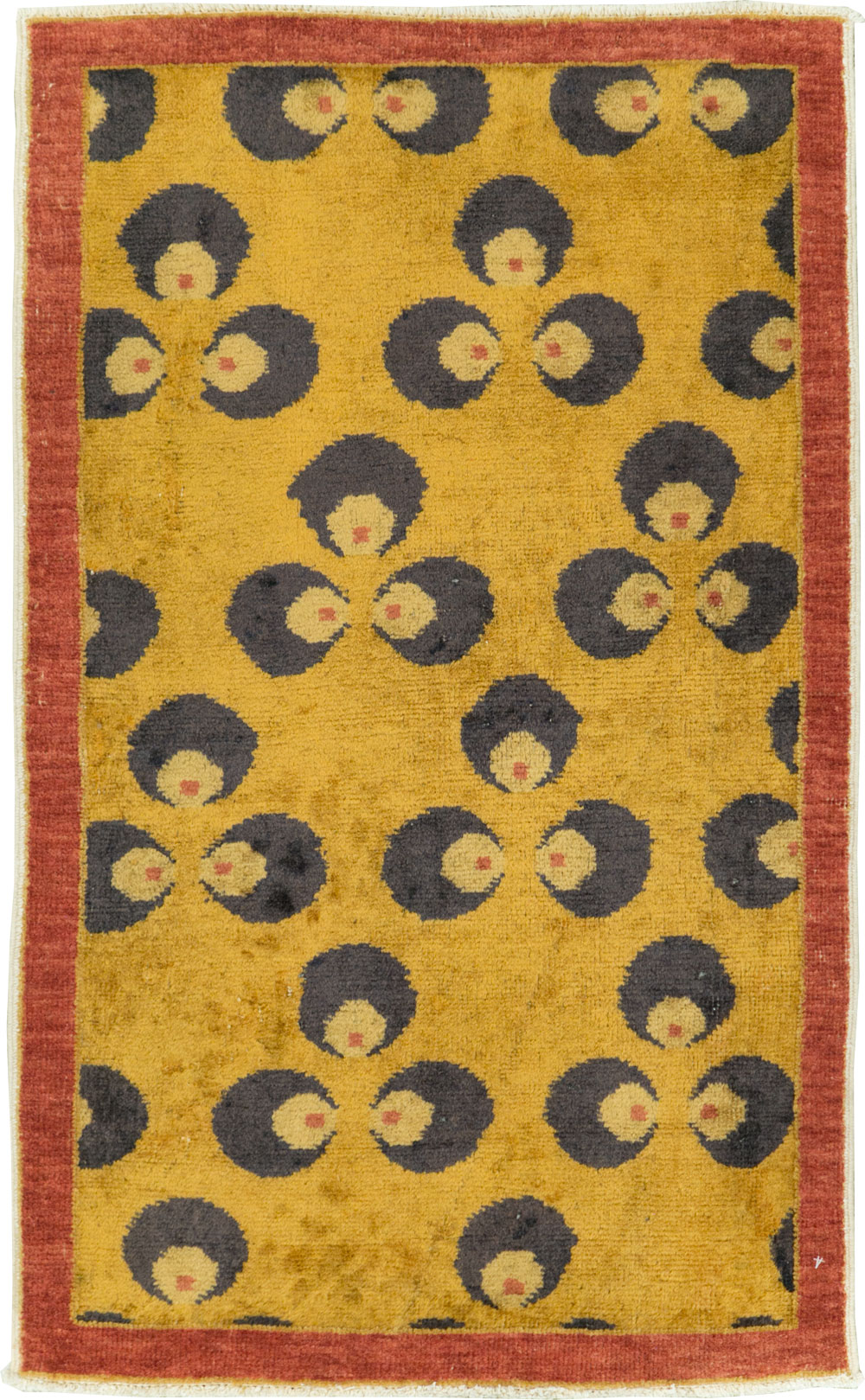 Vintage Turkish Art Deco Throw Rug, No.15331 - Galerie Shabab