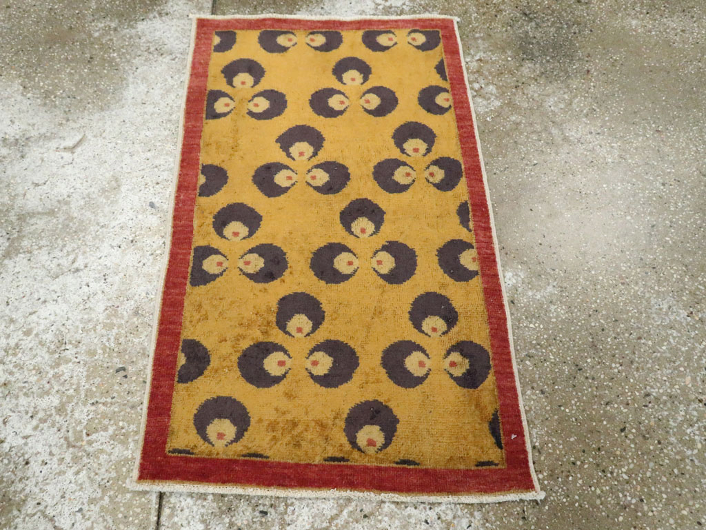 Vintage Turkish Art Deco Throw Rug, No.15331 - Galerie Shabab