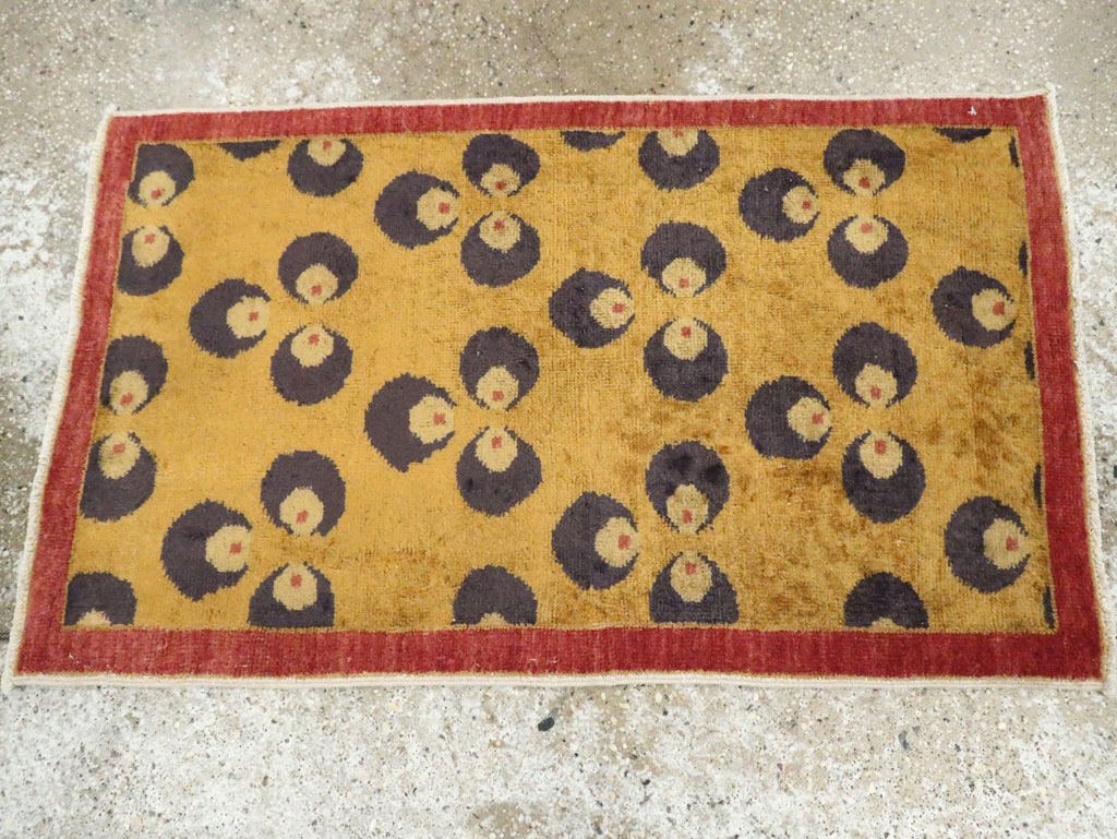 Vintage Turkish Art Deco Throw Rug, No.15331 - Galerie Shabab