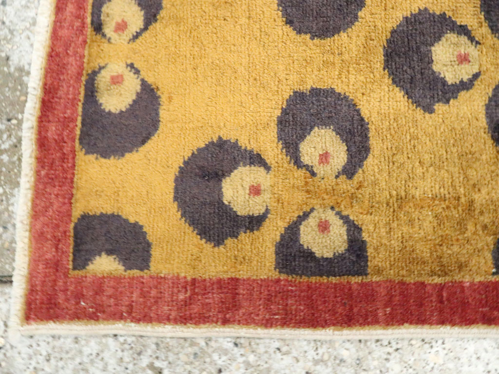 Vintage Turkish Art Deco Throw Rug, No.15331 - Galerie Shabab