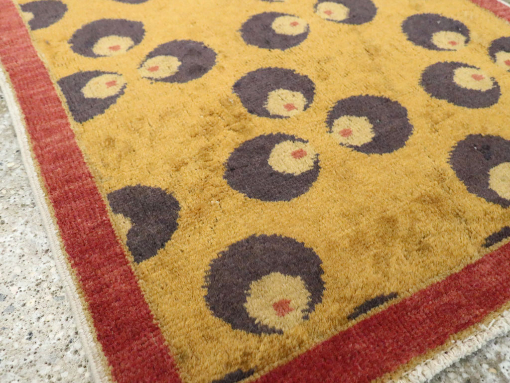 Vintage Turkish Art Deco Throw Rug, No.15331 - Galerie Shabab