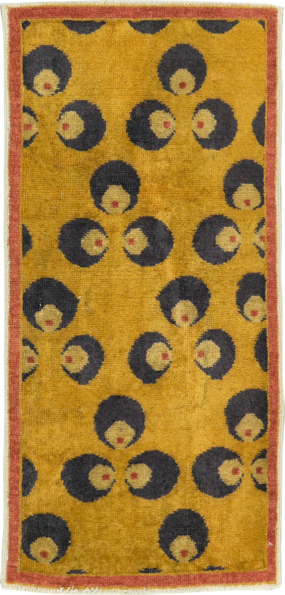 Vintage Turkish Art Deco Throw Rug, No.15343 - Galerie Shabab