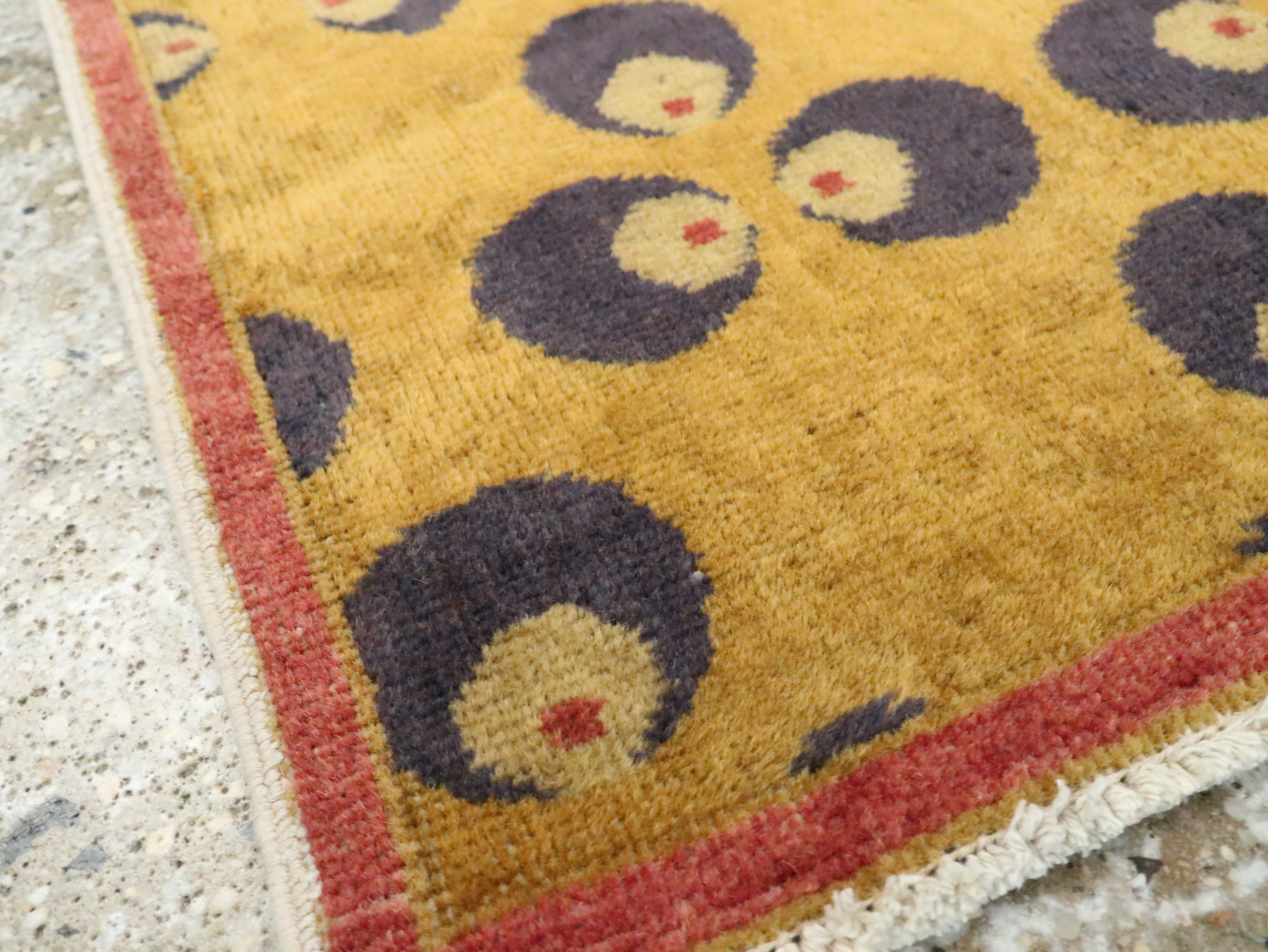 Vintage Turkish Art Deco Throw Rug, No.15343 - Galerie Shabab