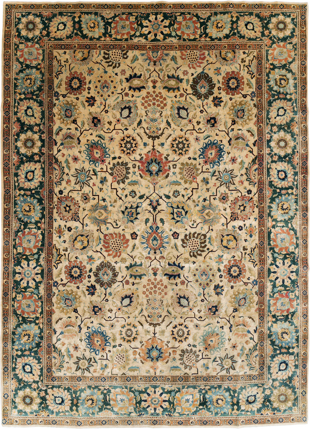 Vintage Persian Tabriz Carpet, No.15379 - Galerie Shabab