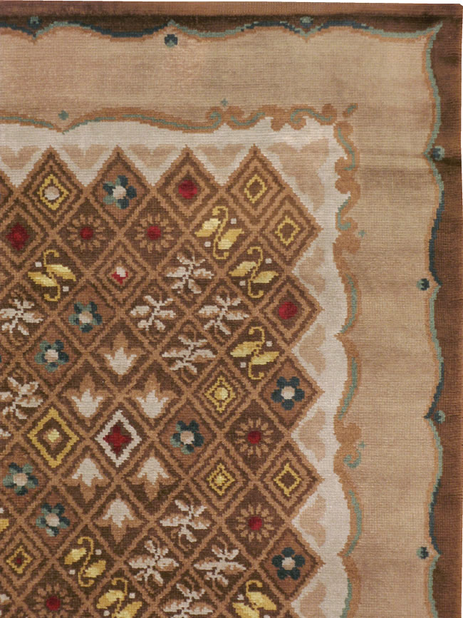 Vintage French Leleu Carpet, No.15527 - Galerie Shabab