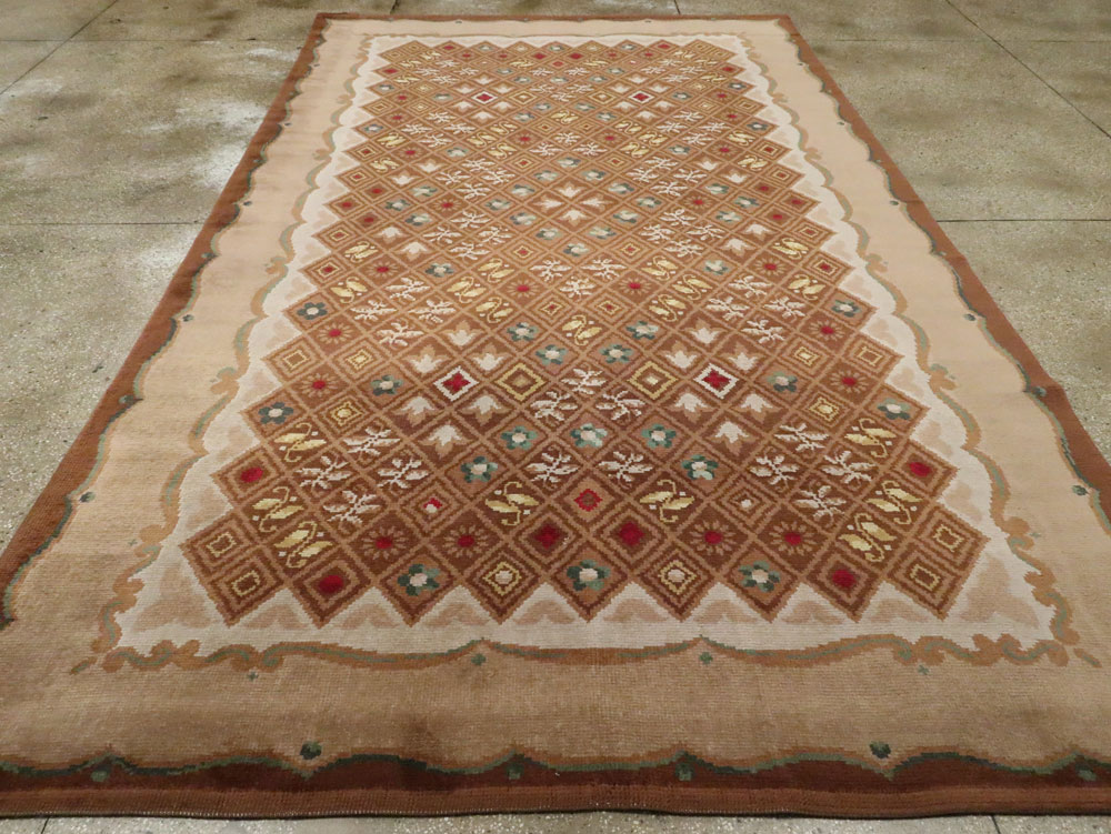 Vintage French Leleu Carpet, No.15527 - Galerie Shabab
