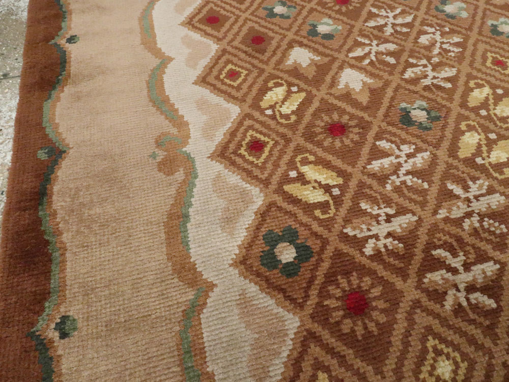 Vintage French Leleu Carpet, No.15527 - Galerie Shabab