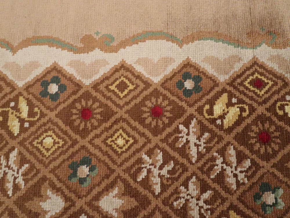 Vintage French Leleu Carpet, No.15527 - Galerie Shabab