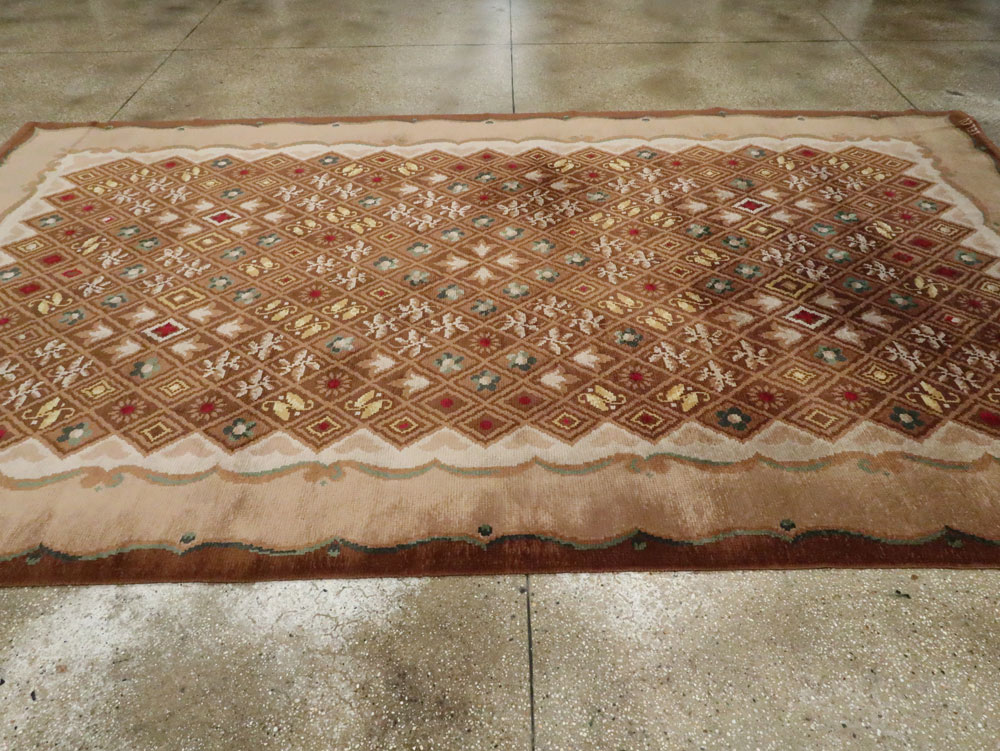 Vintage French Leleu Carpet, No.15527 - Galerie Shabab