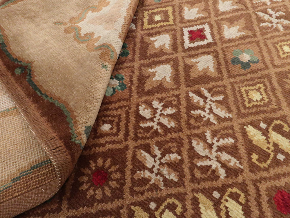 Vintage French Leleu Carpet, No.15527 - Galerie Shabab