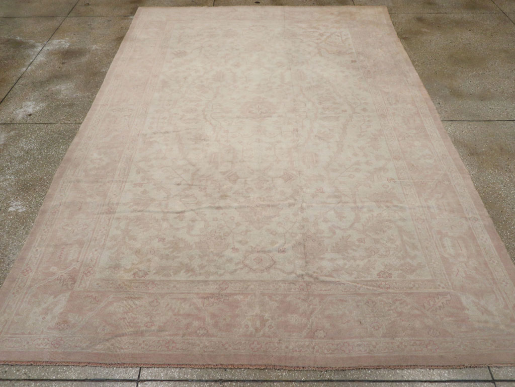 Vintage Turkish Oushak Room Size Carpet, No.15537 - Galerie Shabab