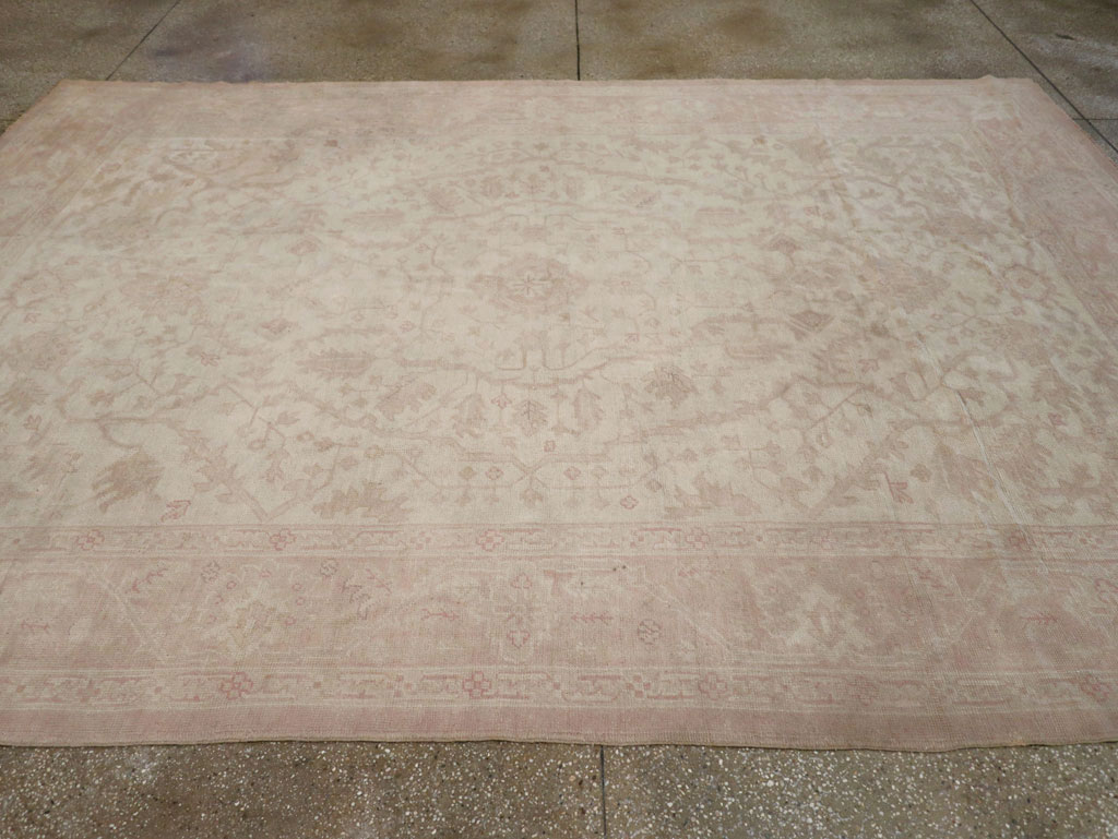 Vintage Turkish Oushak Room Size Carpet, No.15537 - Galerie Shabab