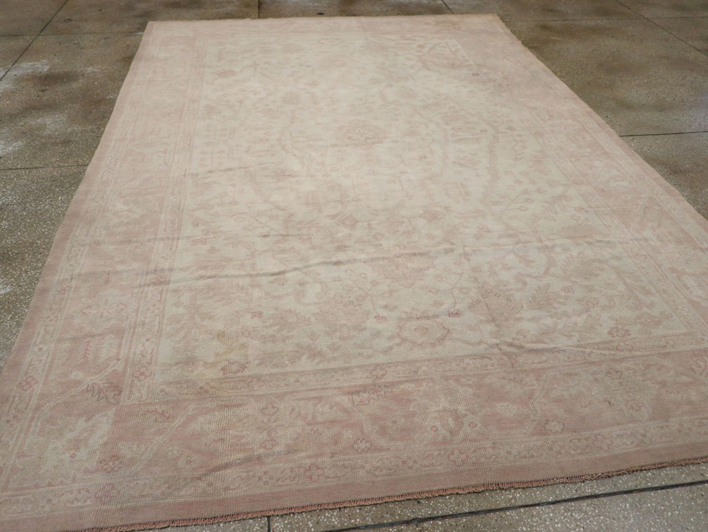 Vintage Turkish Oushak Room Size Carpet, No.15537 - Galerie Shabab