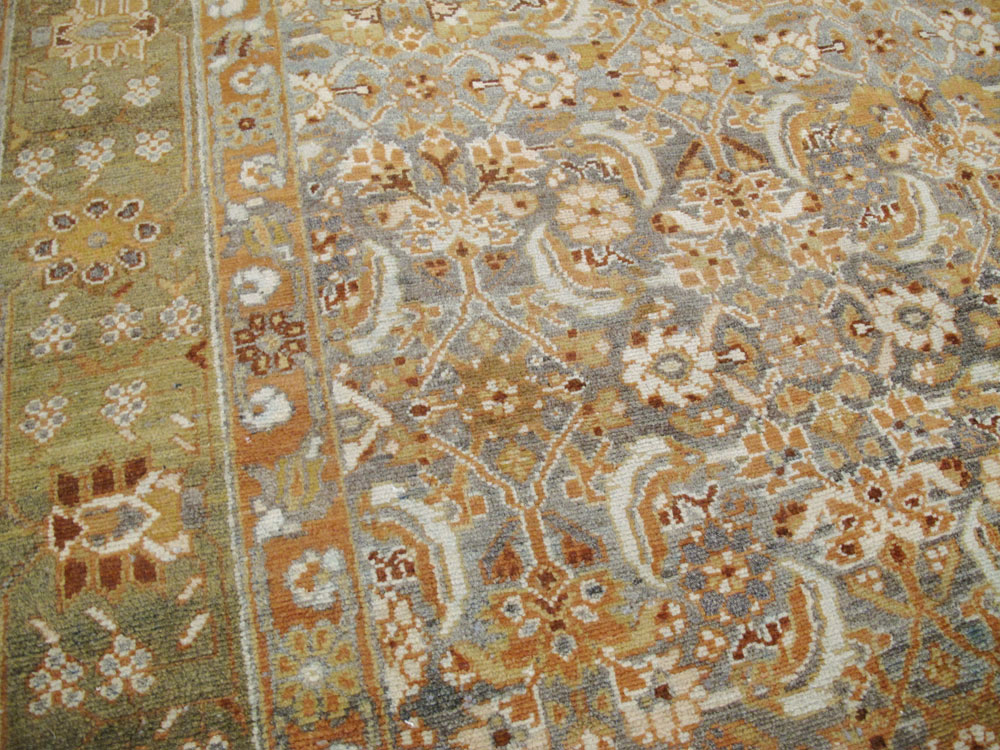 Vintage Persian Malayer Wide Gallery Runner, No.15559 - Galerie Shabab
