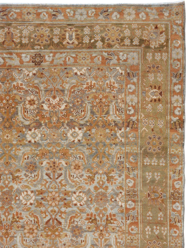 Vintage Persian Malayer Wide Gallery Runner, No.15559 - Galerie Shabab