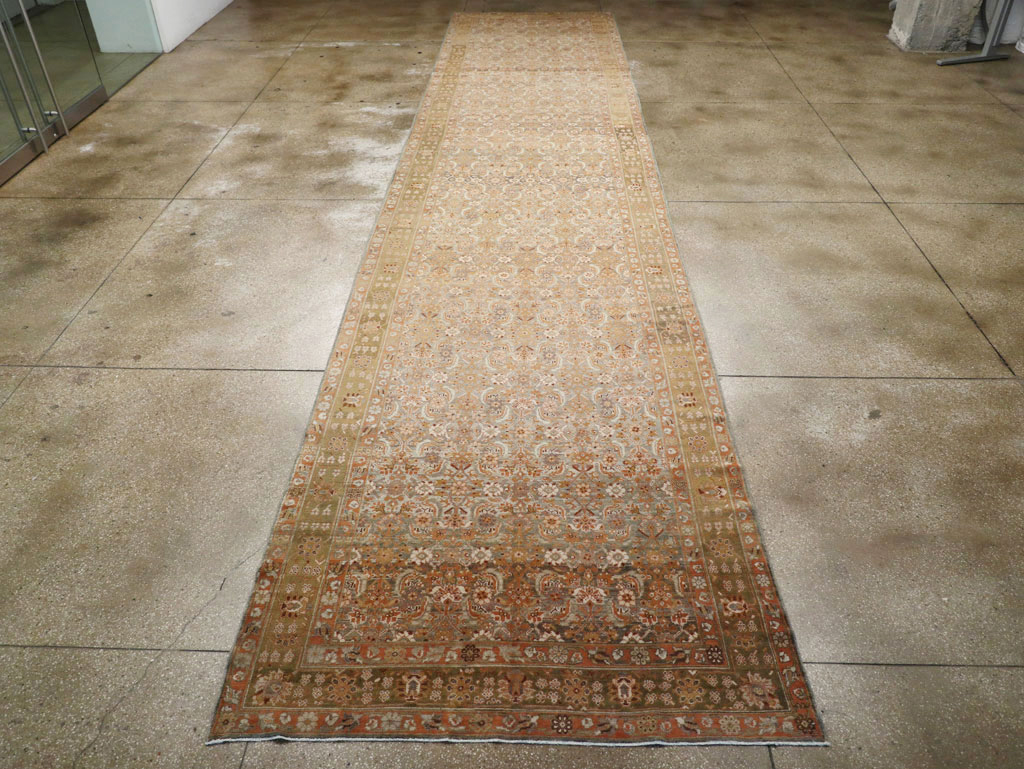Vintage Persian Malayer Wide Gallery Runner, No.15559 - Galerie Shabab