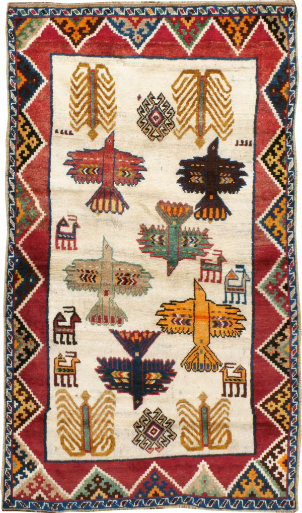 Vintage Persian Gabbeh Rug, No.15597 - Galerie Shabab