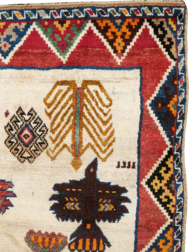 Vintage Persian Gabbeh Rug, No.15597 - Galerie Shabab