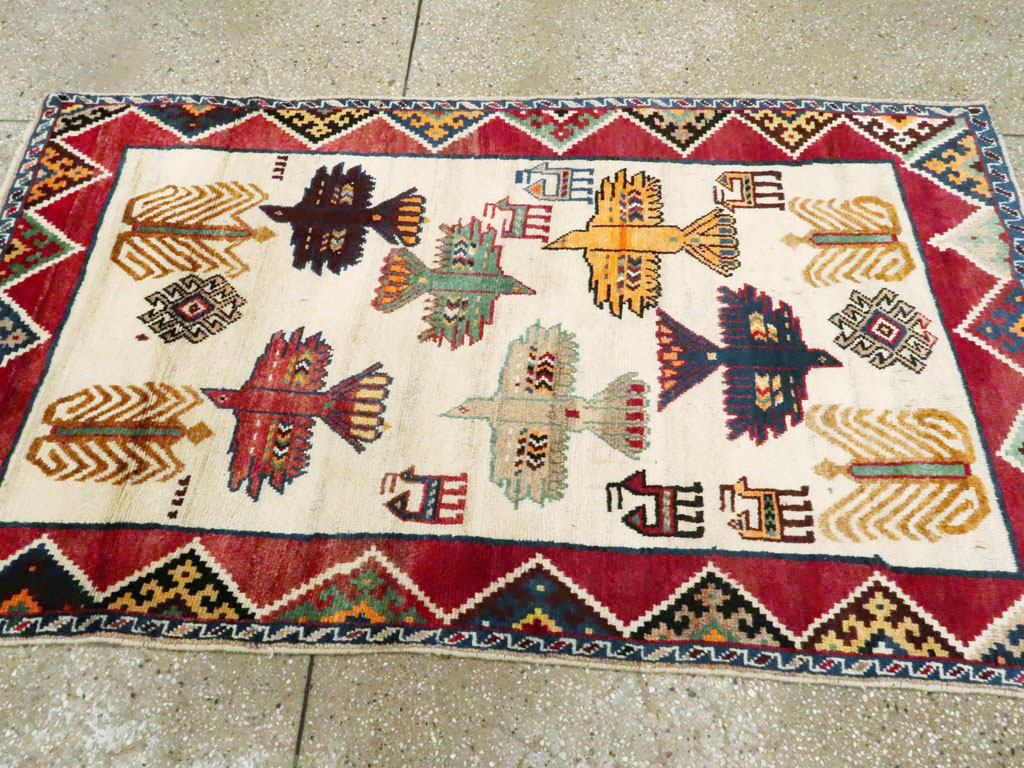 Vintage Persian Gabbeh Rug, No.15597 - Galerie Shabab