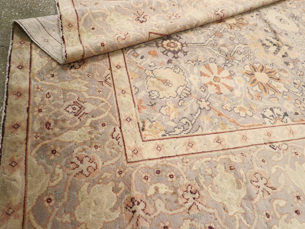 Vintage European Oushak Carpet, No.15626 - Galerie Shabab