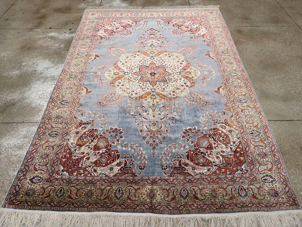 Antique Turkish Herekeh Silk Rug, No.15636 - Galerie Shabab