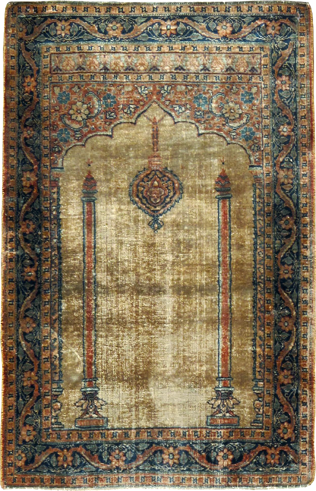 Antique Persian Tabriz Silk Rug, No.15738 - Galerie Shabab