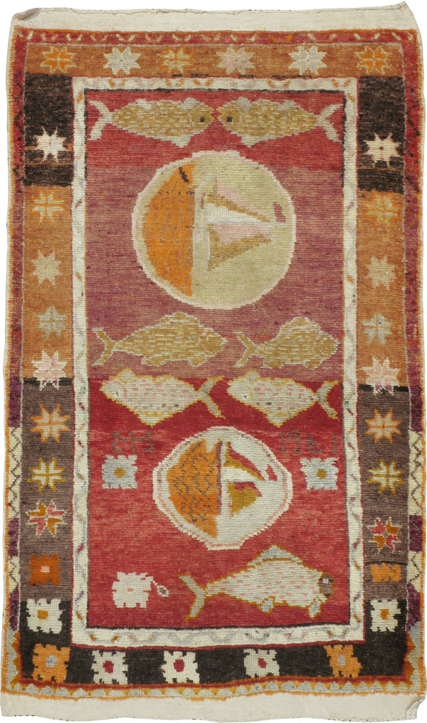 Vintage Turkish Anatolian Pictorial Rug, No.15917 - Galerie Shabab