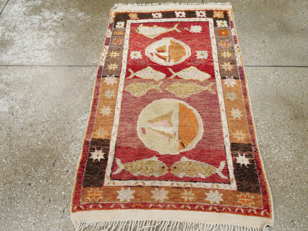 Vintage Turkish Anatolian Pictorial Rug, No.15917 - Galerie Shabab