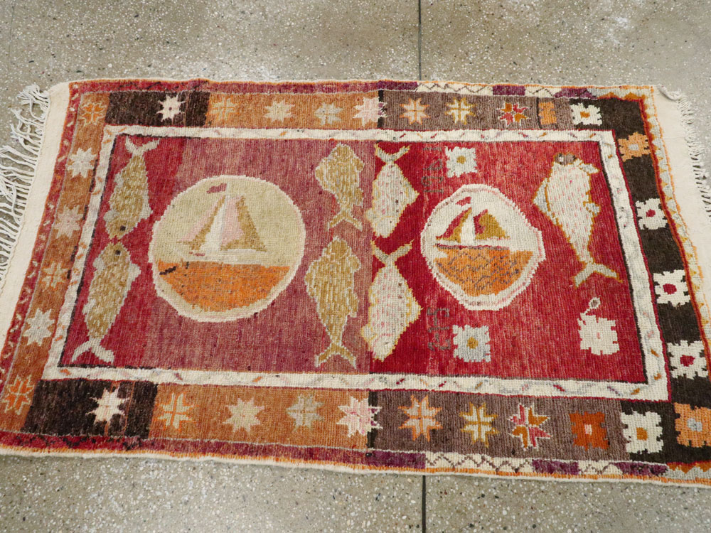 Vintage Turkish Anatolian Pictorial Rug, No.15917 - Galerie Shabab