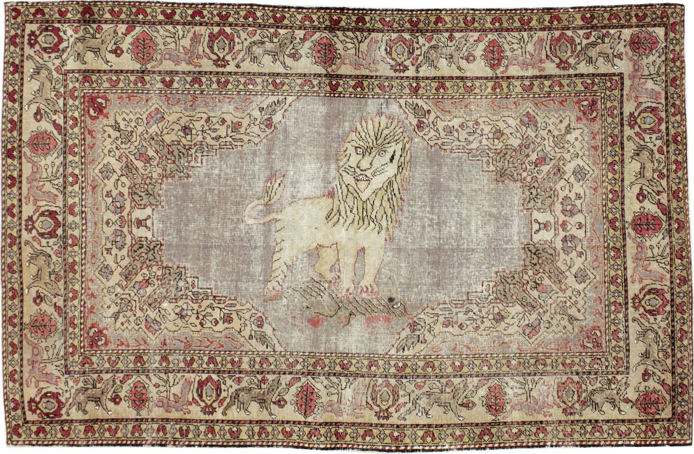 Vintage Turkish Sivas Pictorial Rug, No.15956 - Galerie Shabab