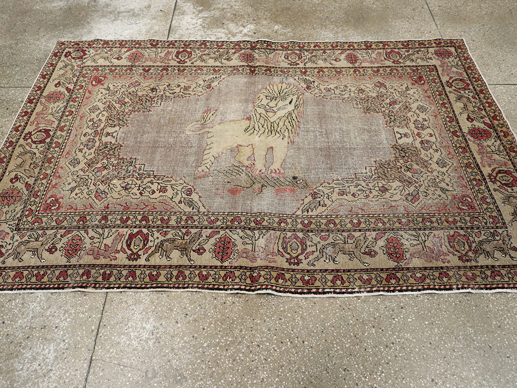 Vintage Turkish Sivas Pictorial Rug, No.15956 - Galerie Shabab