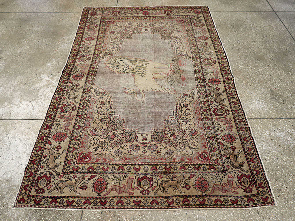 Vintage Turkish Sivas Pictorial Rug, No.15956 - Galerie Shabab