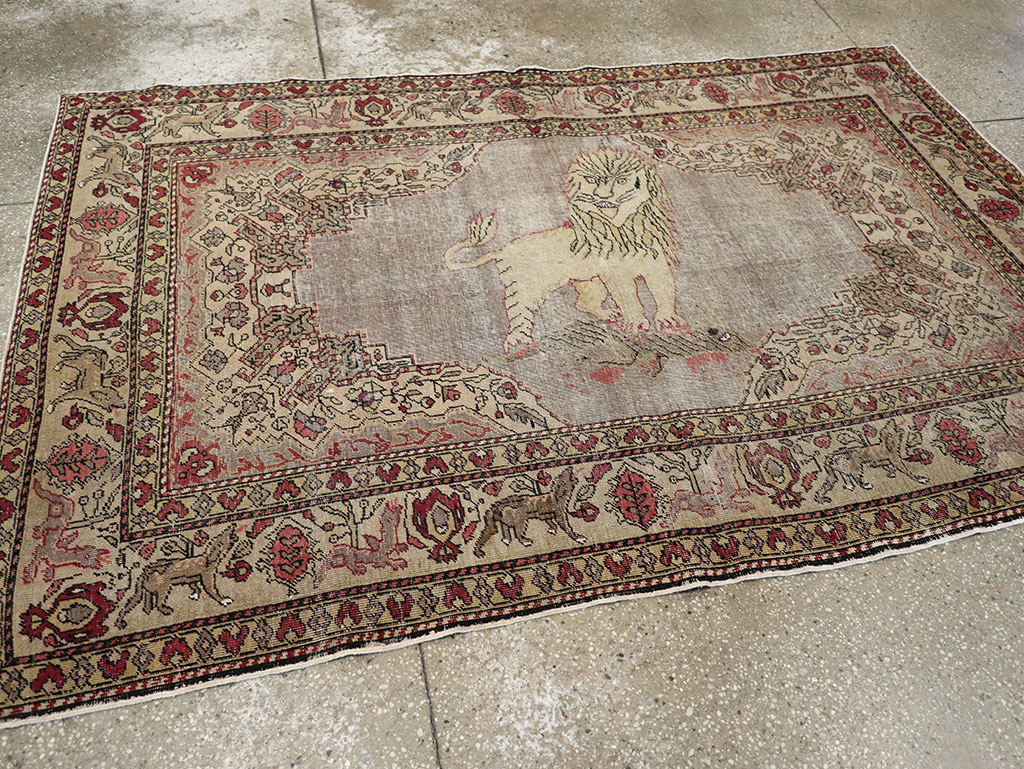 Vintage Turkish Sivas Pictorial Rug, No.15956 - Galerie Shabab