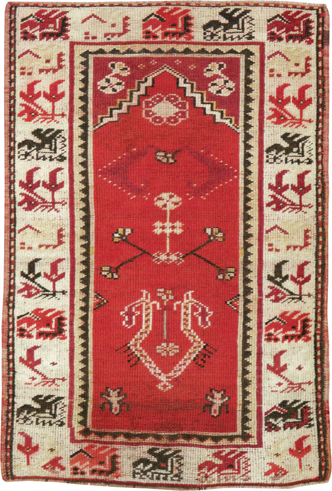 Vintage Turkish Oushak Throw Rug, No.16010 - Galerie Shabab