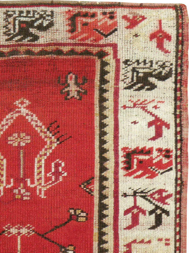 Vintage Turkish Oushak Throw Rug, No.16010 - Galerie Shabab