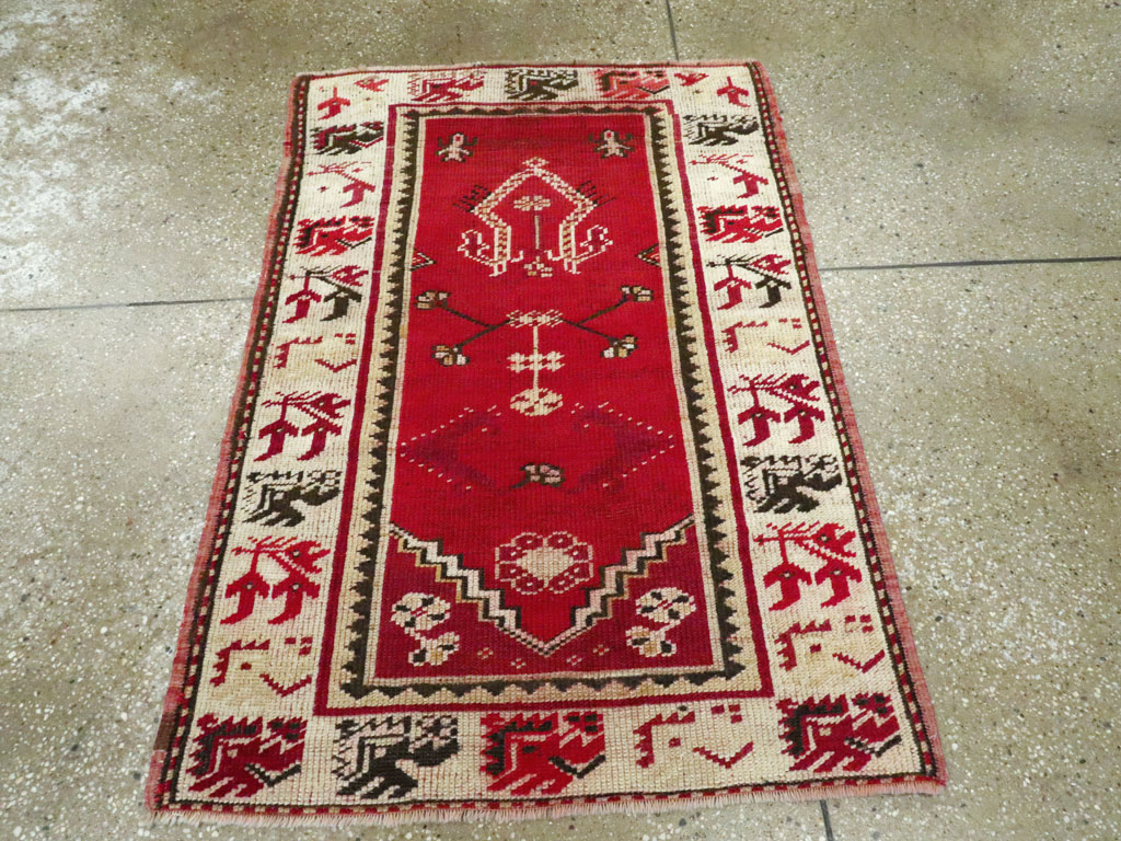 Vintage Turkish Oushak Throw Rug, No.16010 - Galerie Shabab
