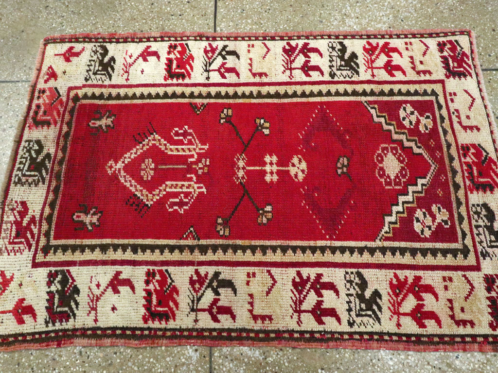 Vintage Turkish Oushak Throw Rug, No.16010 - Galerie Shabab
