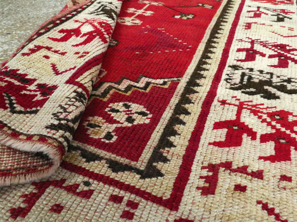 Vintage Turkish Oushak Throw Rug, No.16010 - Galerie Shabab