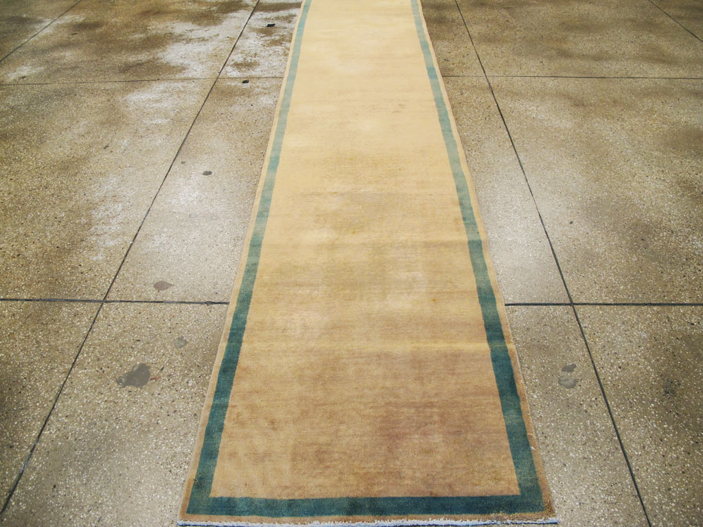 Vintage Persian Tabriz Modernist Runner, No.16318 - Galerie Shabab