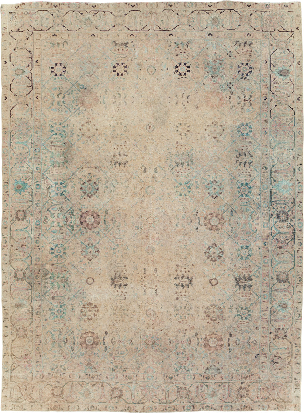 Antique Persian Tabriz Small Room Size Carpet, No.16350 - Galerie Shabab