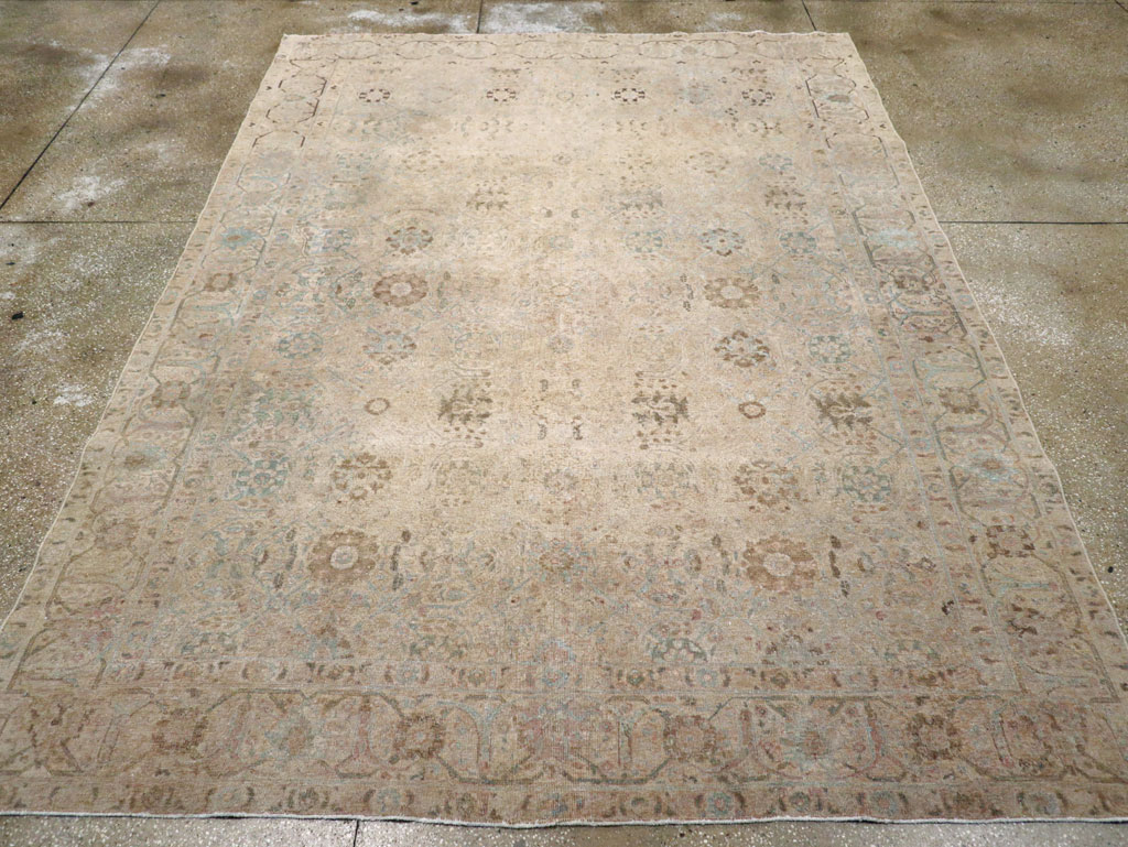 Antique Persian Tabriz Small Room Size Carpet, No.16350 - Galerie Shabab