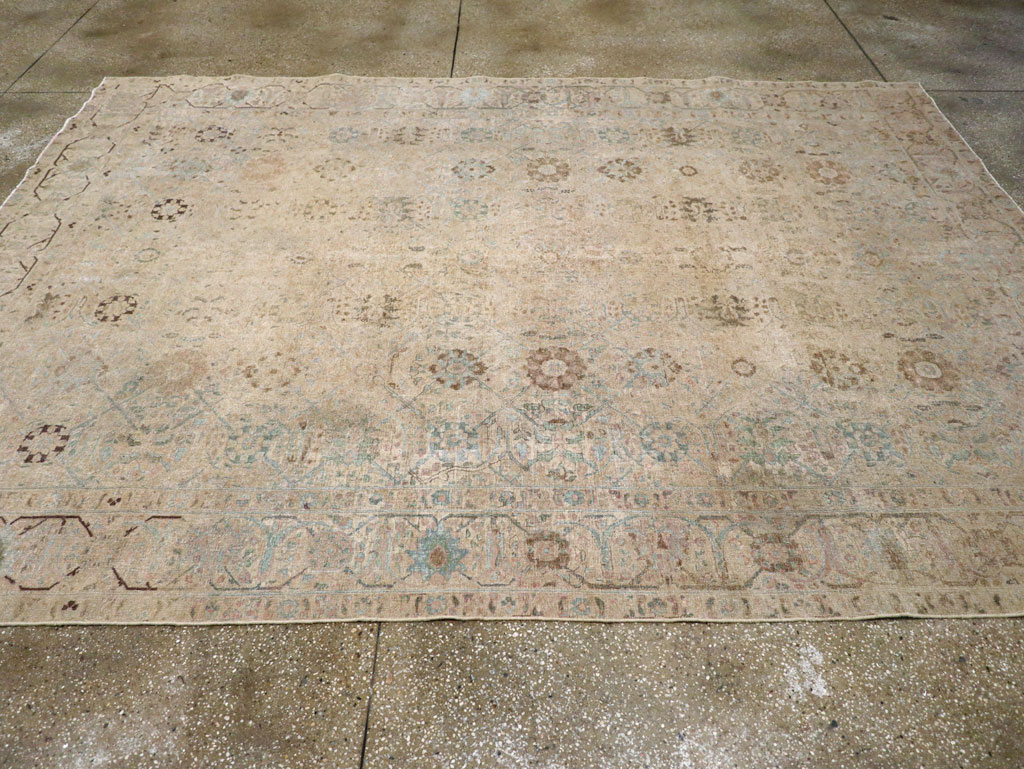 Antique Persian Tabriz Small Room Size Carpet, No.16350 - Galerie Shabab