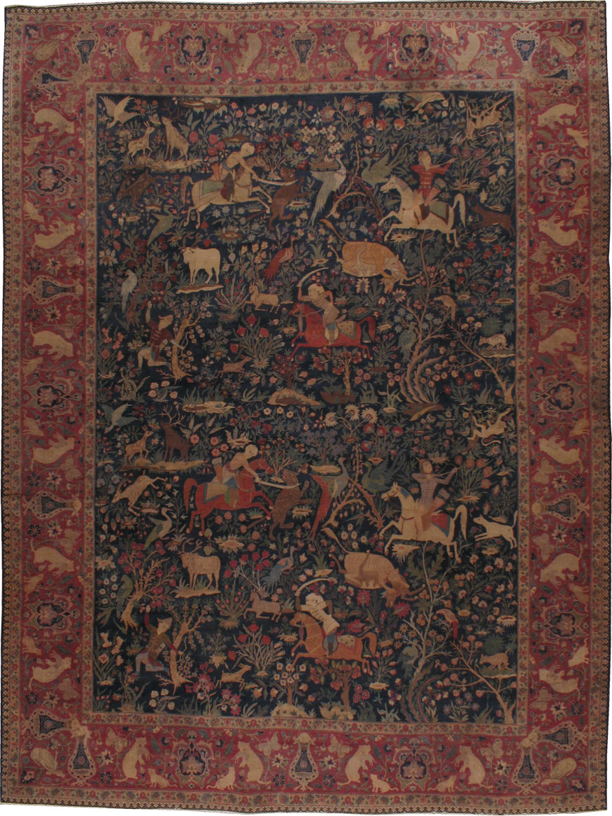 Antique Isfahan Pictorial Carpet, No.16392 - Galerie Shabab