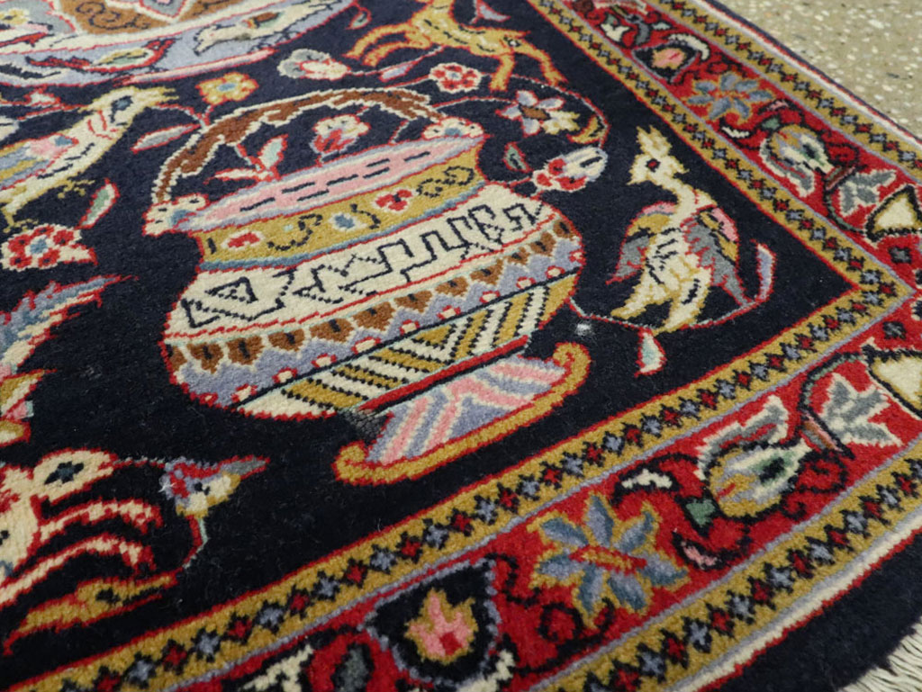 Vintage Persian Quom Pictorial Rug, No.16464 - Galerie Shabab