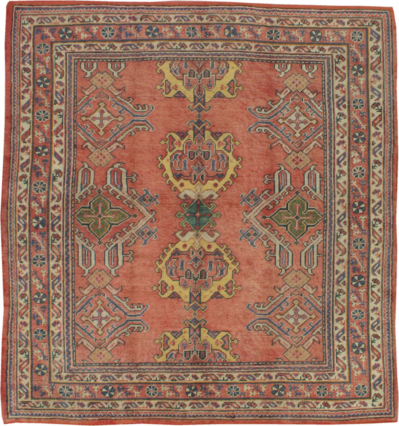 Antique Oushak Square Rug, No.16523 - Galerie Shabab