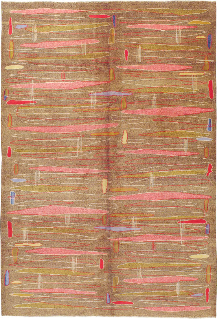 Vintage Turkish Art Deco Style Carpet, No.16525 - Galerie Shabab