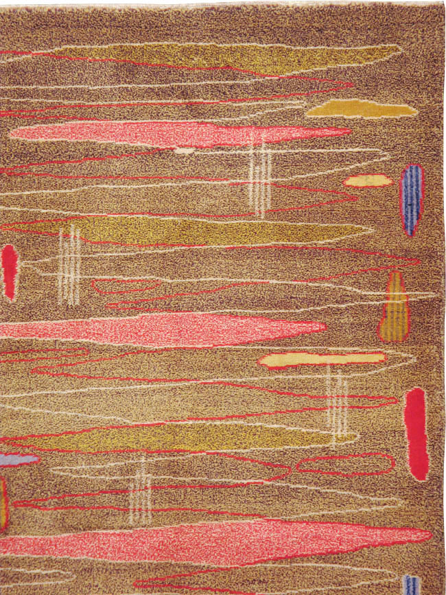 Vintage Turkish Art Deco Style Carpet, No.16525 - Galerie Shabab