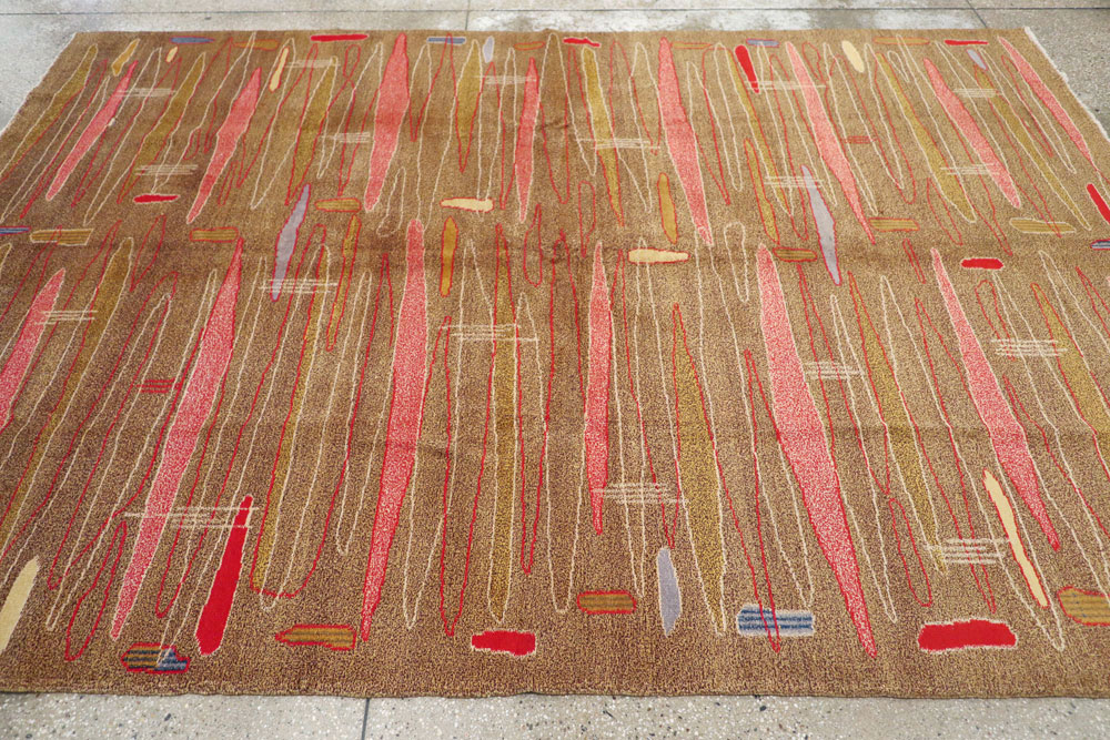 Vintage Turkish Art Deco Style Carpet, No.16525 - Galerie Shabab