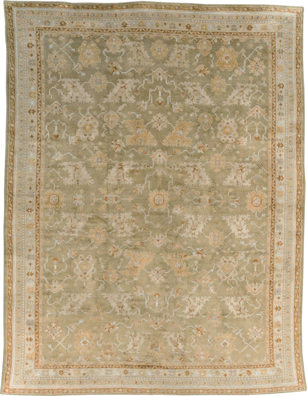 Vintage Turkish Oushak Large Room Size Carpet, No.16575 - Galerie Shabab